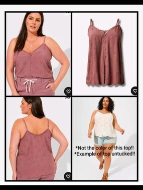TORRID Sophie Eyelet Swing Cami - Size 00